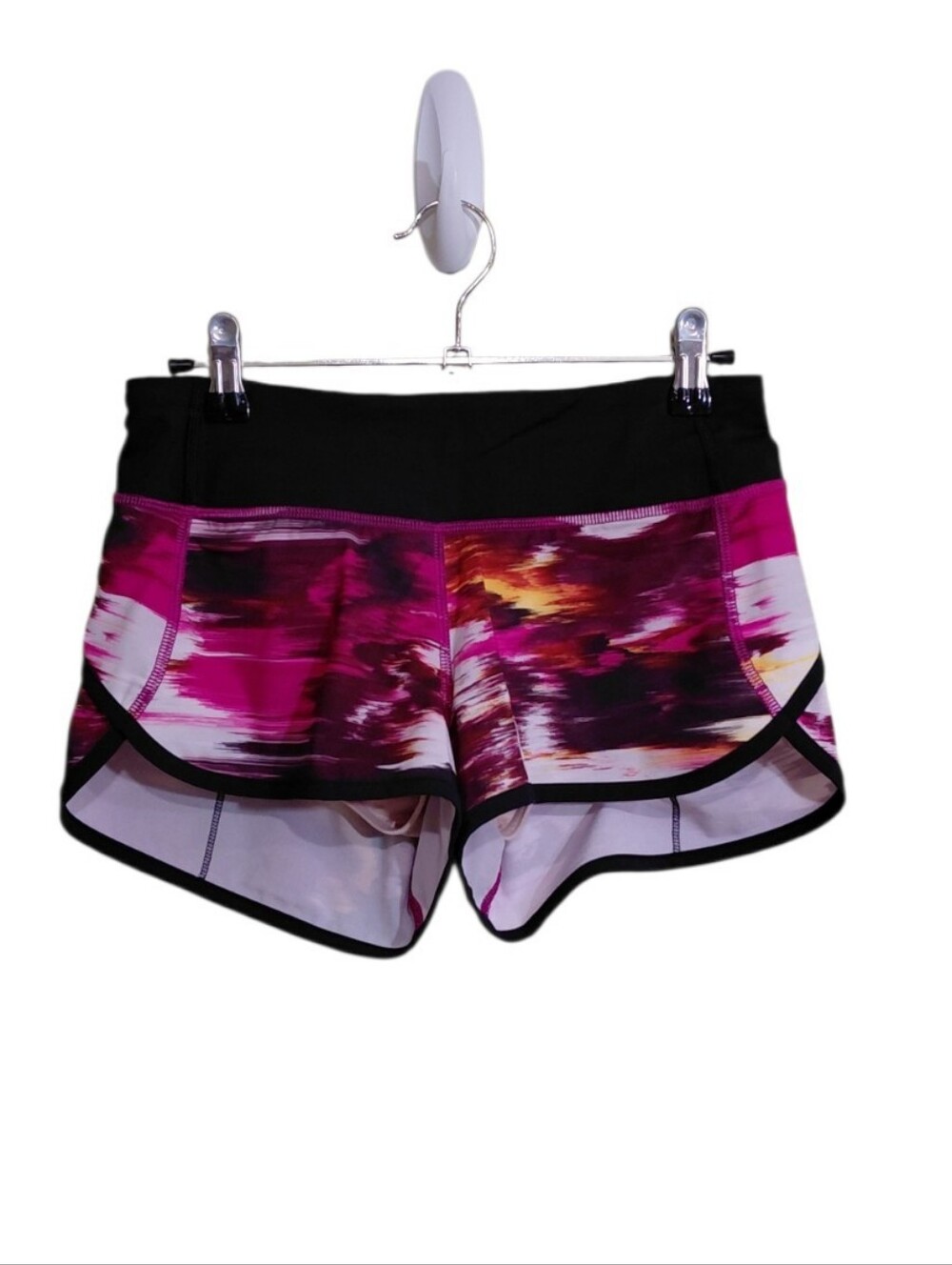 lululemon athletica Pink Multi-Print Athletic Shorts with Black Waistband